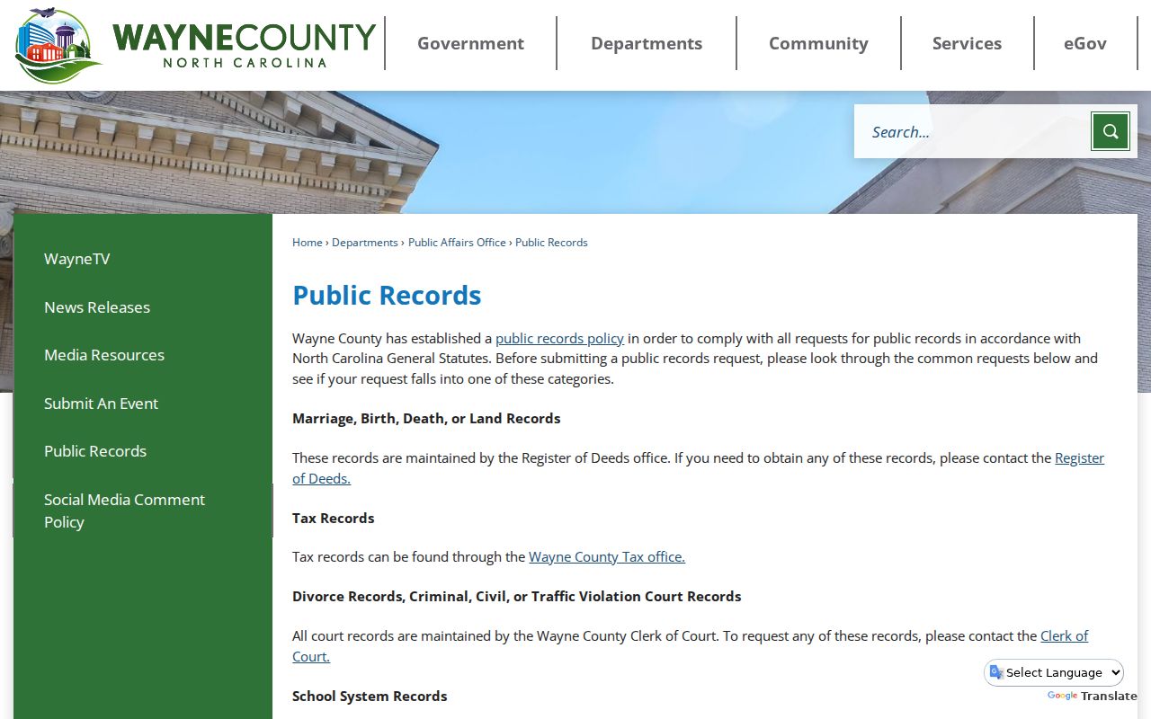 Fremont court records Wayne Clerk custody source
