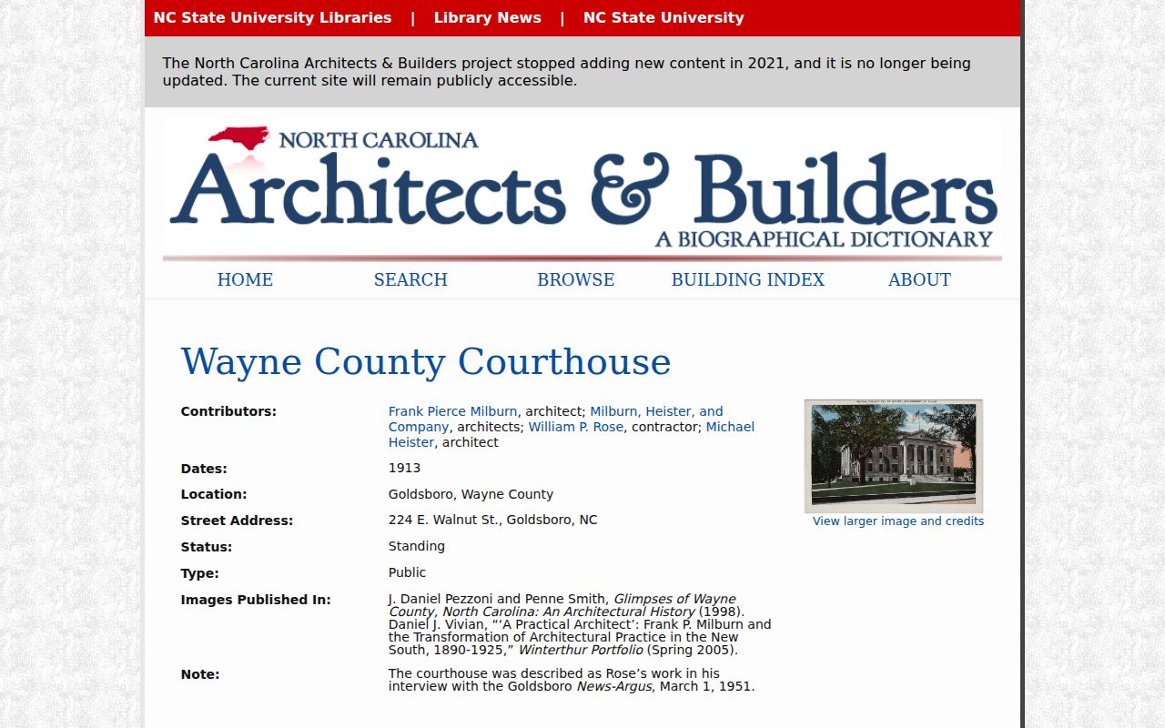 Wayne County court docket records at the historic courthouse